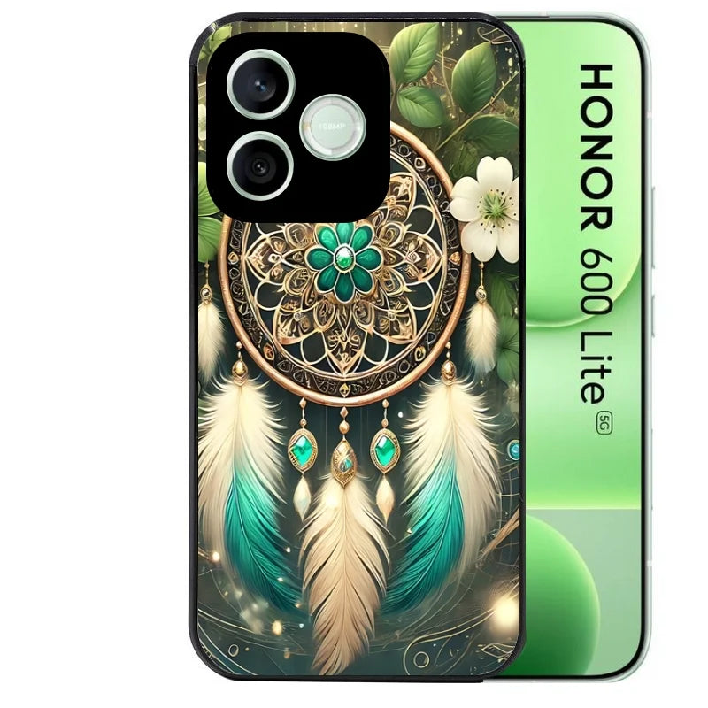 Coque noire pour Honor 600 LITE avec motif dreamcatcher talisman protection antichoc personnalisée