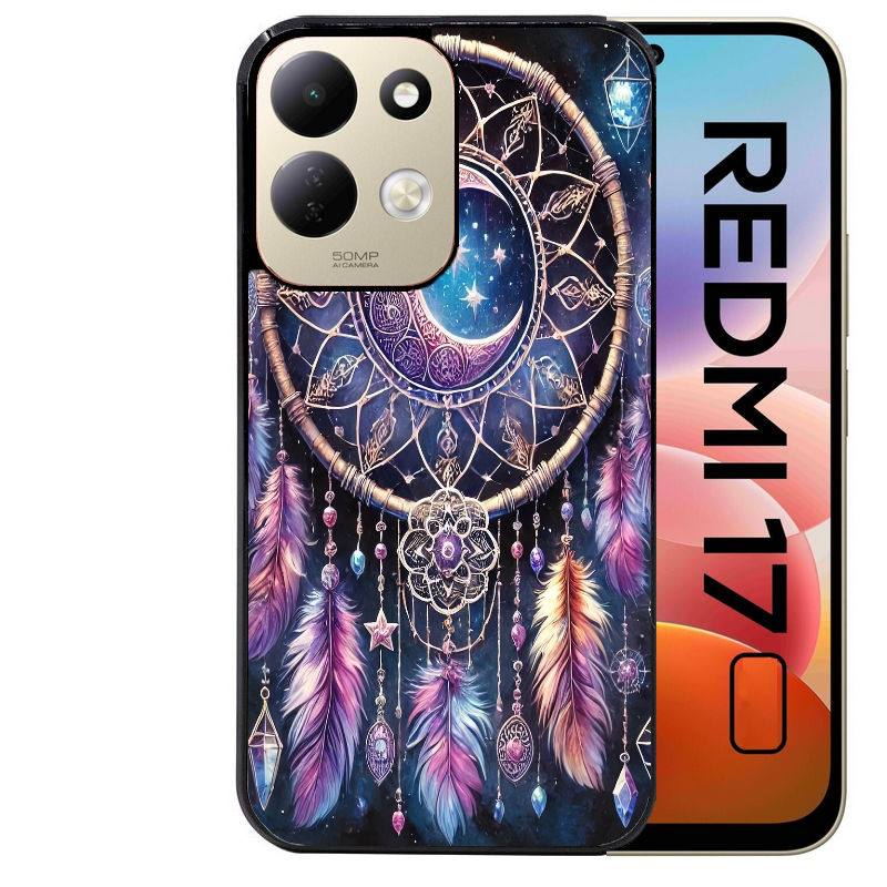 Coque pour Redmi 17 et 17C 4G 5G dreamcatcher et lune