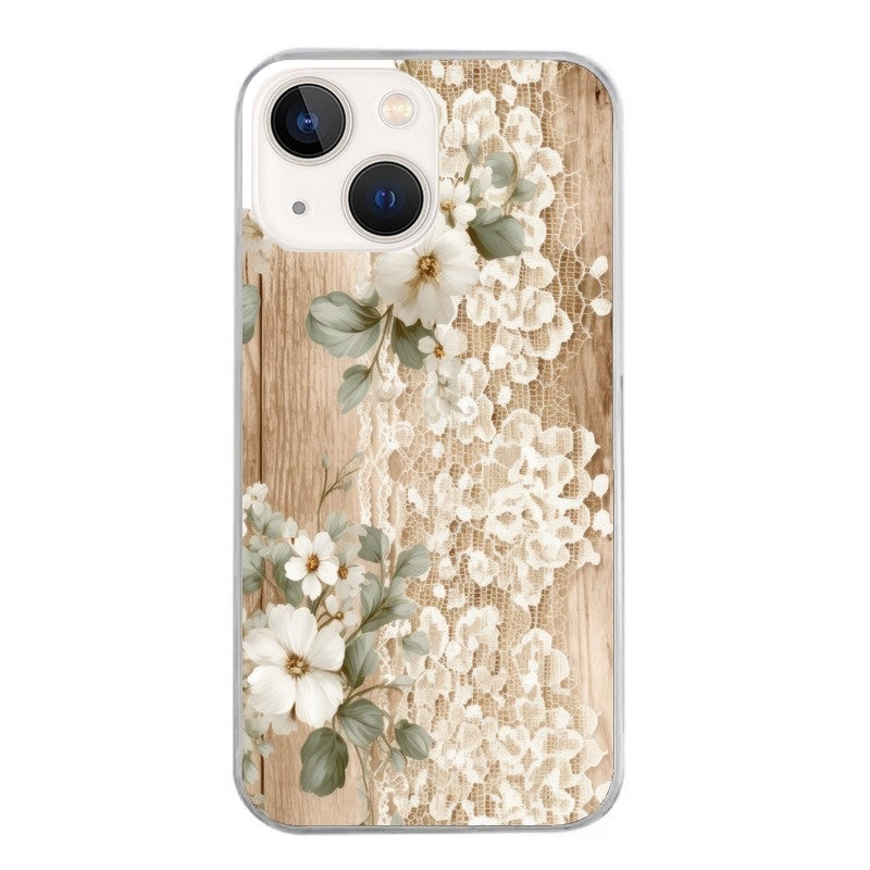 Coque taperso pour Iphone 11 et PRO PRO MAX avec motif bois et dentelle 1 protection antichoc personnalisée