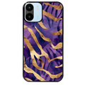 Coque noire taperso pour Redmi A1 et A2 avec motif zebre violet protection antichoc personnalisée