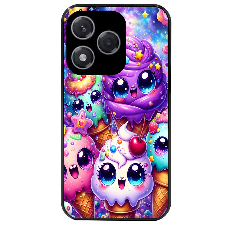 Coque noire taperso pour Honor 400 et Lite Pro Smart avec motif anime ice cream kawaii protection antichoc personnalisée