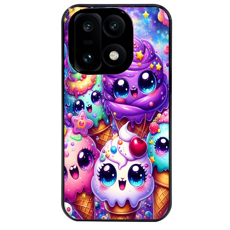 Coque noire taperso pour OnePlus 15 avec motif anime ice cream kawaii protection antichoc personnalisée
