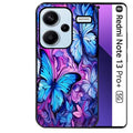 Coque noire taperso pour Redmi Note 13 PRO PLUS 5G avec motif papillon violet uv protection antichoc personnalisée