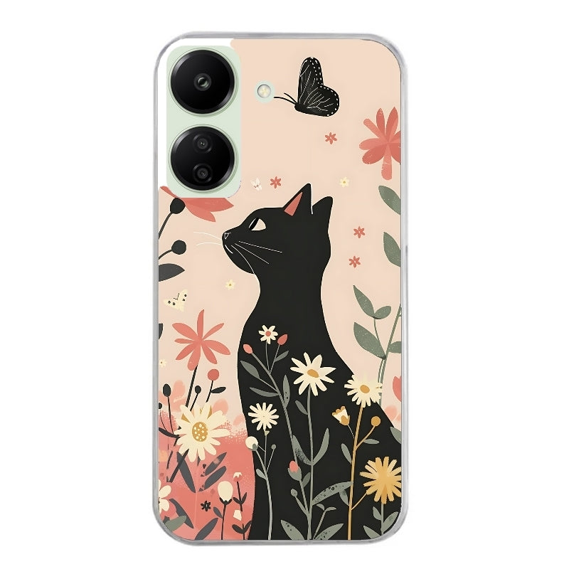 Coque taperso pour POCO C65 4G avec motif chat papillon 1 protection antichoc personnalisée