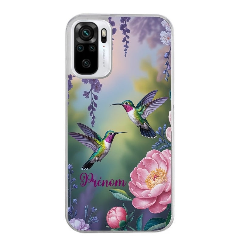 Coque taperso pour Redmi Note 10 4G 5G PRO 10S avec motif colibri couple personnalise protection antichoc personnalisée