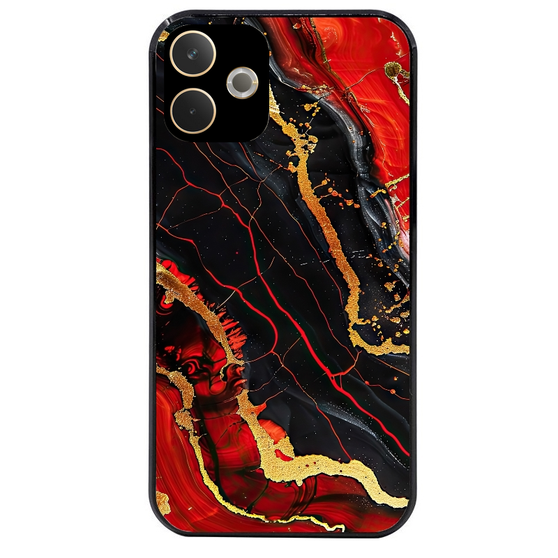 Coque noire taperso pour OPPO A5 PRO 4G et 5G avec motif marbre rouge protection antichoc personnalisée