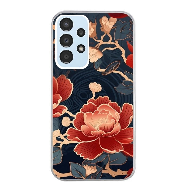 Coque taperso pour Galaxy A13 4G et 5G A23 A53 avec motif fleur japan protection antichoc personnalisée