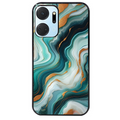 Coque noire taperso pour Honor X7A avec motif marbre vert protection antichoc personnalisée