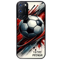 Coque noire taperso pour OPPO Reno 8 LITE avec motif ballon foot avec prenom protection antichoc personnalisée