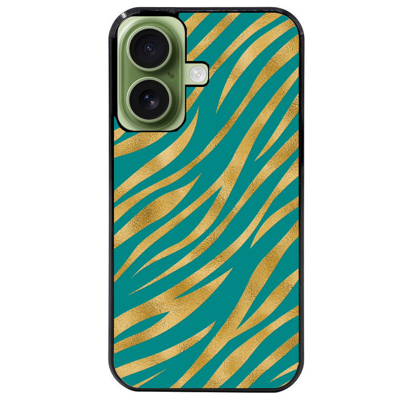 Coque noire taperso pour Iphone 17 17E AIR MAX PRO avec motif zebre vert protection antichoc personnalisée