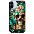 Coque noire taperso pour Redmi A1 et A2 avec motif tete de mort skull printemps protection antichoc personnalisée