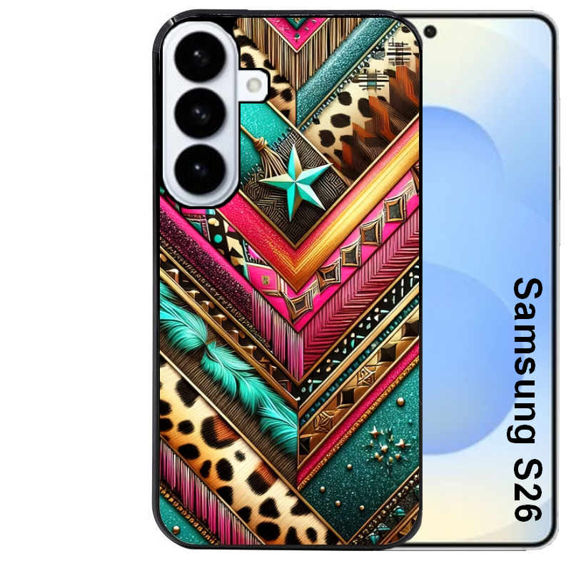 Coque noire taperso pour galaxy S26 et PLUS ULTRA FE avec motif chevron texas protection antichoc personnalisée