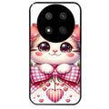 Coque noire taperso pour Magic 7 LITE et PRO avec motif chat noeud et coeur protection antichoc personnalisée