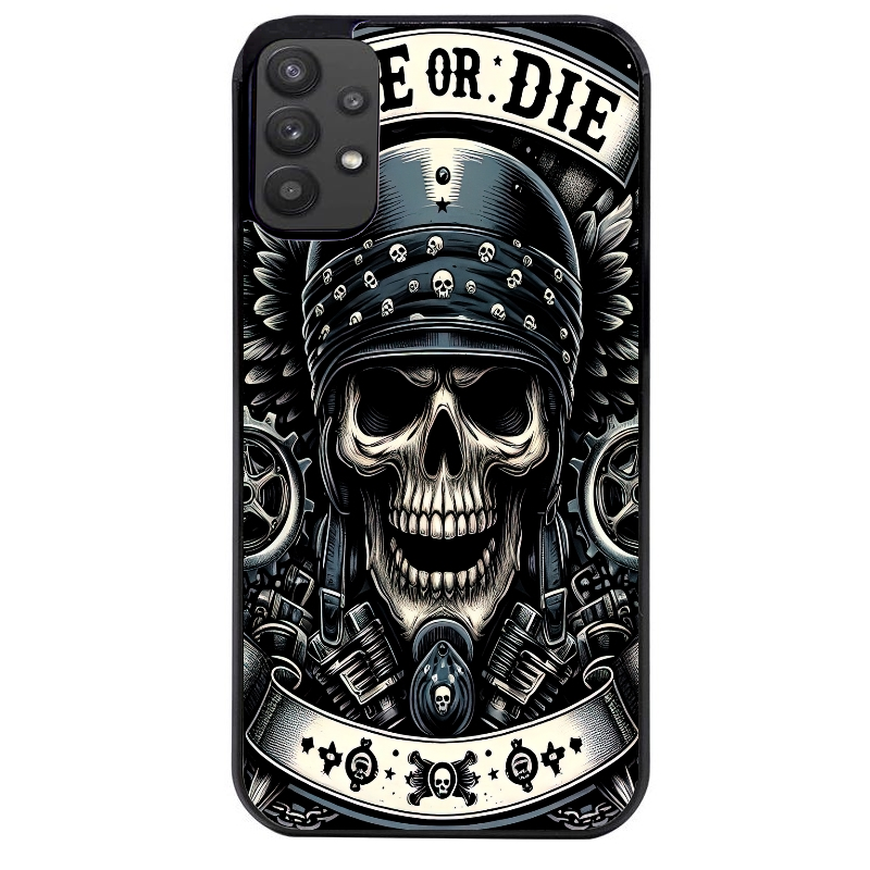 Coque noire taperso pour galaxy A22 A32 A52 A52S 4G 5G  avec motif mort motard protection antichoc personnalisée