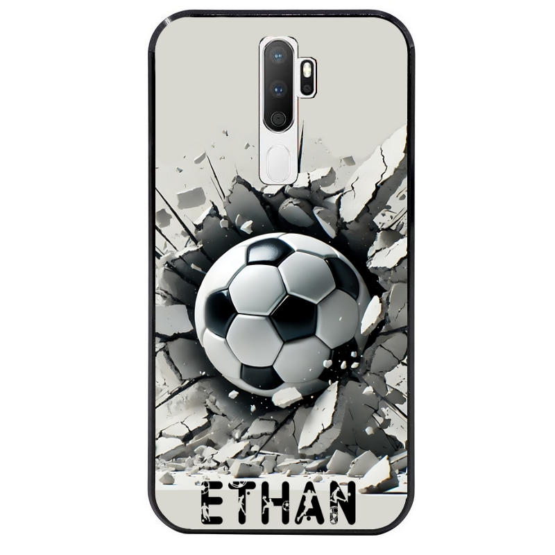 Coque noire taperso pour OPPO A5 A9 2020 avec motif foot beton personnalisee protection antichoc personnalisée