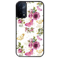 Coque noire taperso pour OPPO A54 et A74 5G avec motif fleur et papillon protection antichoc personnalisée