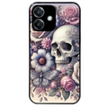 Coque noire taperso pour OPPO A40 avec motif tete de mort pastel protection antichoc personnalisée