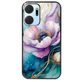 Coque noire taperso pour Honor X7A avec motif marbre fleur protection antichoc personnalisée