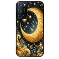 Coque noire taperso pour OPPO Reno 8 LITE avec motif lune astre protection antichoc personnalisée
