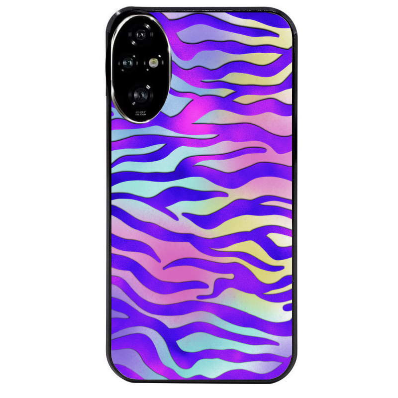 Coque noire taperso pour Honor 200 et Lite Pro Smart avec motif zebre color protection antichoc personnalisée
