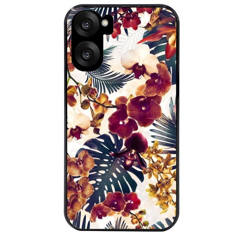 Coque noire taperso pour OnePlus Nord CE5 avec motif jungle couleurs d'automne protection antichoc personnalisée