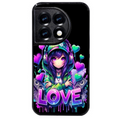 Coque noire taperso pour OnePlus 11 et 12 avec motif anime manga et love protection antichoc personnalisée