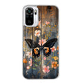 Coque taperso pour Redmi Note 10 4G 5G PRO 10S avec motif bois et papillon 2 protection antichoc personnalisée