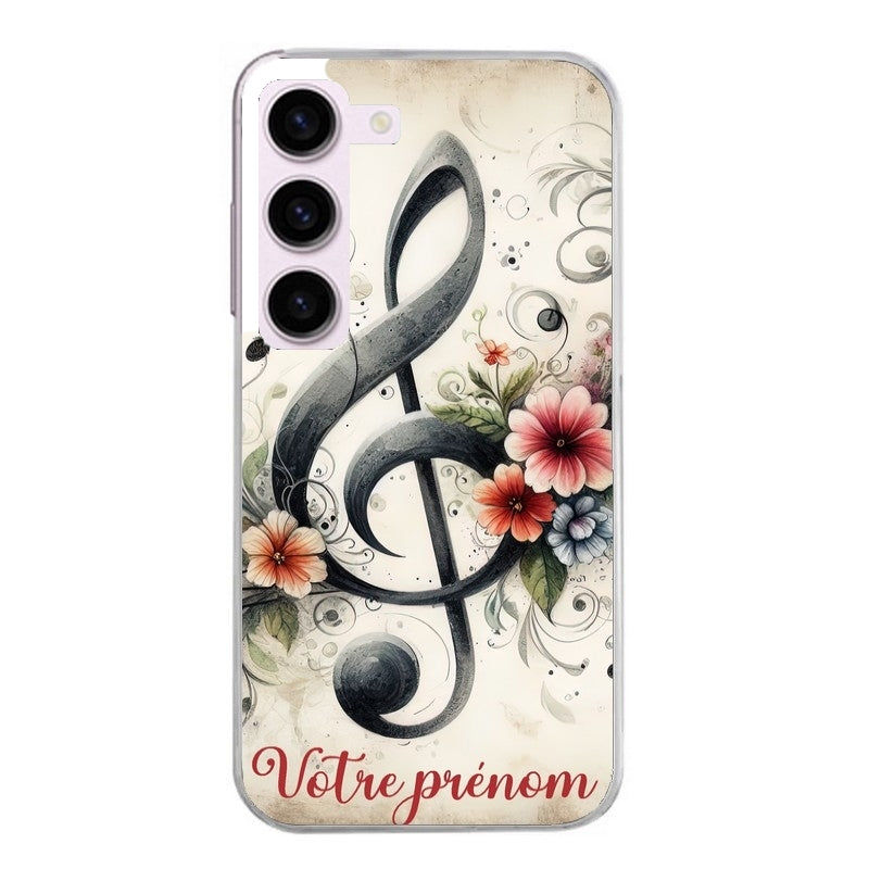 Coque taperso pour Galaxy A13 4G et 5G A23 A53 avec motif musique cle sol personnalisee protection antichoc personnalisée