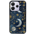 Coque noire taperso pour Redmi Note 14 et PRO PLUS 4G 5G avec motif lune et etoile protection antichoc personnalisée