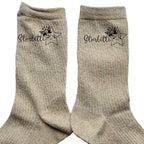 Chaussettes paillettes doré motif starlette