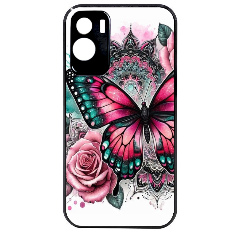 Coque noire taperso pour Honor 70 LITE 90 et LITE avec motif papillon rose protection antichoc personnalisée
