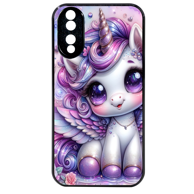 Coque noire taperso pour Honor 70 LITE 90 et LITE avec motif licorne violette protection antichoc personnalisée