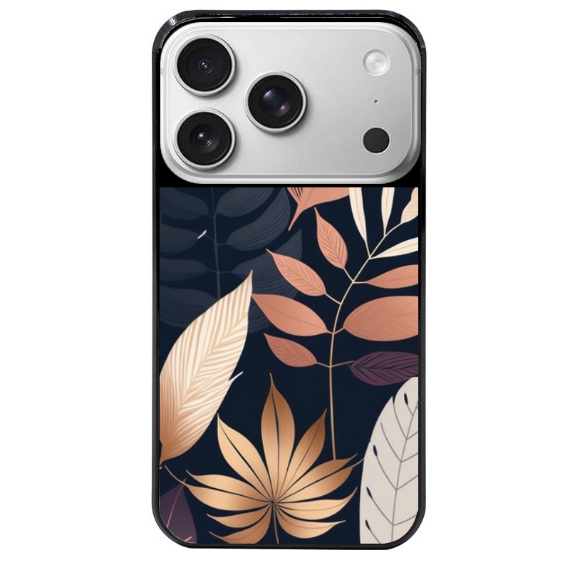 Coque noire taperso pour Iphone 17 17E AIR MAX PRO avec motif jungle et feuilles protection antichoc personnalisée