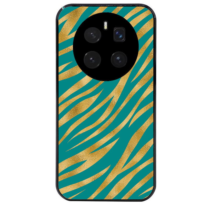 Coque noire taperso pour Magic 7 LITE et PRO avec motif zebre vert protection antichoc personnalisée