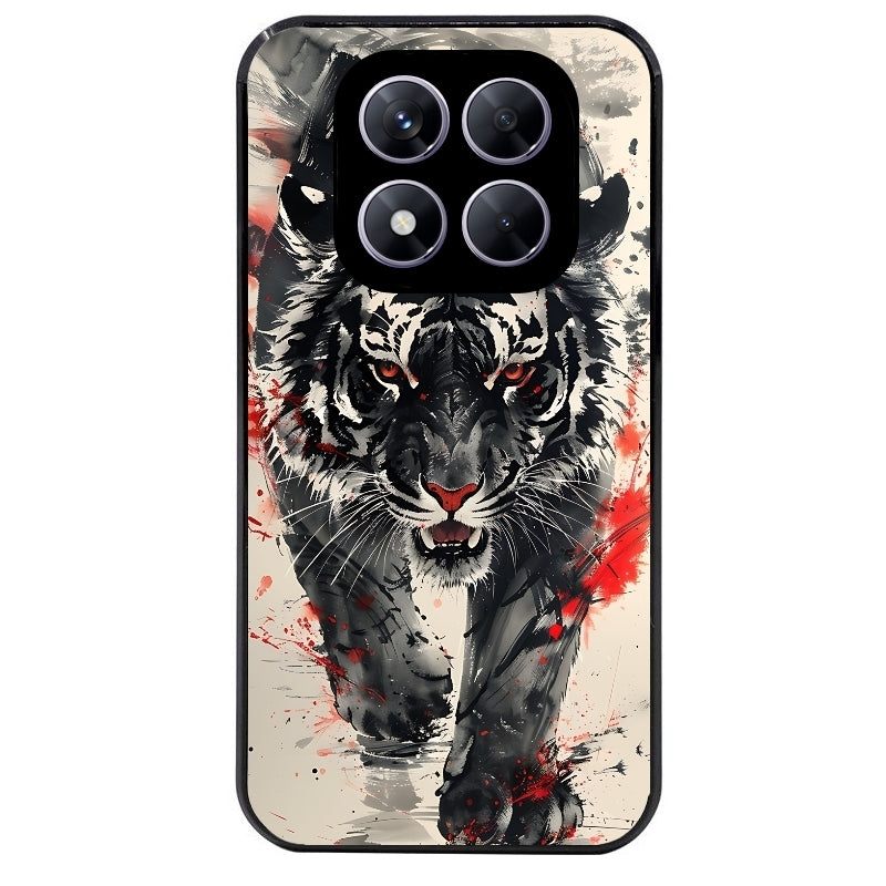 Coque noire taperso pour Redmi Note 14 et PRO PLUS 4G 5G avec motif tigre japan protection antichoc personnalisée