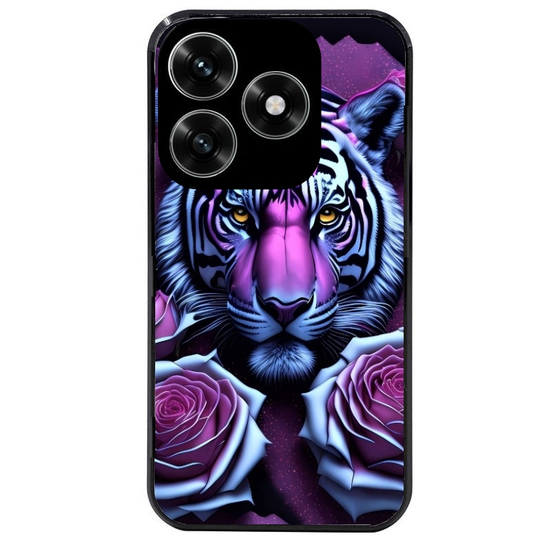 Coque noire taperso pour Honor X6B X5C X5C PLUS avec motif tigre uv style manga protection antichoc personnalisée