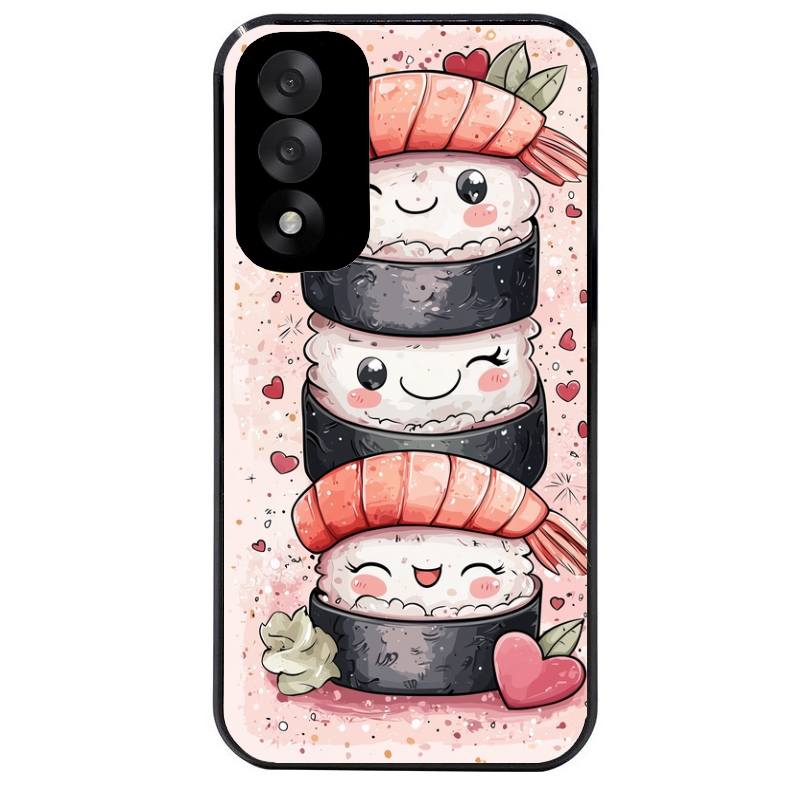 Coque noire taperso pour OnePlus Nord 5 avec motif sushi kawai anime protection antichoc personnalisée