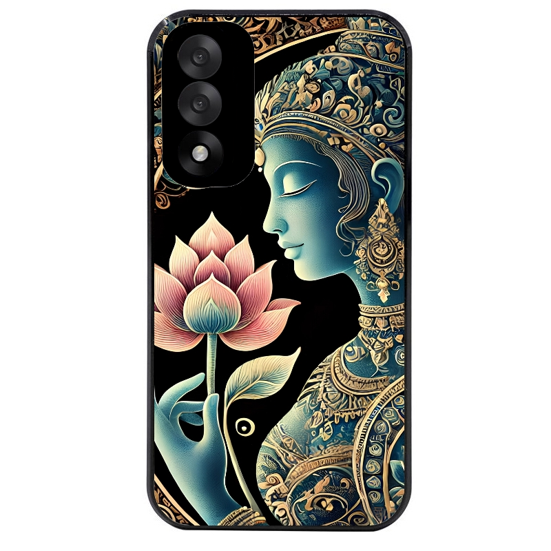 Coque noire taperso pour OnePlus Nord 5 avec motif bouddha et lotus protection antichoc personnalisée