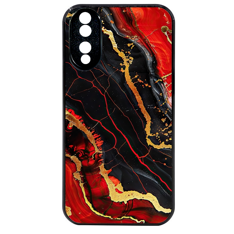 Coque noire taperso pour Honor 70 LITE 90 et LITE avec motif marbre rouge protection antichoc personnalisée