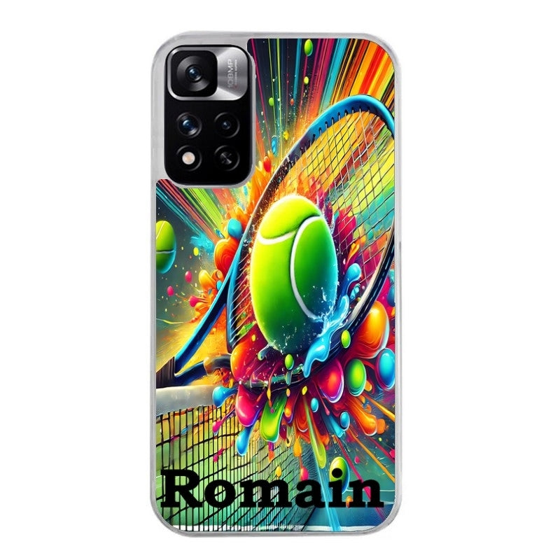 Coque taperso pour Redmi Note 10 4G 5G PRO 10S avec motif tennis color personnalisee protection antichoc personnalisée