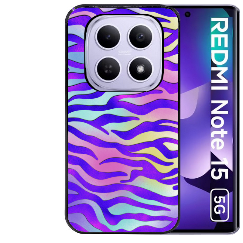 Coque noire taperso pour Redmi Note 15 et PRO PLUS 4G 5G avec motif zebre color protection antichoc personnalisée