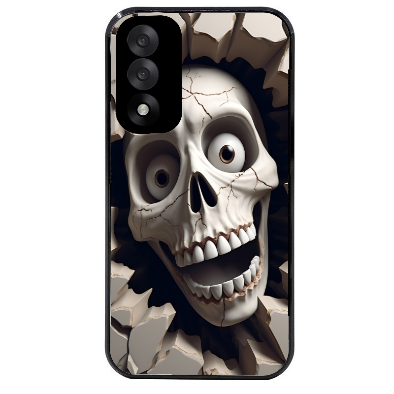 Coque noire taperso pour OnePlus Nord 5 avec motif tete de mort smile protection antichoc personnalisée
