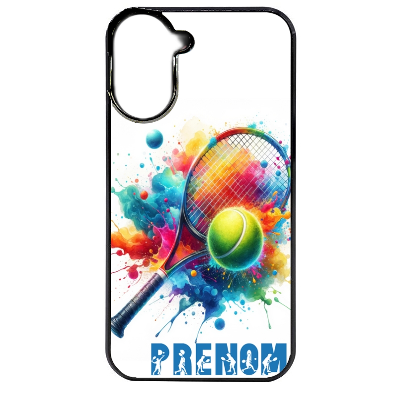 Coque noire taperso pour Redmi A5 4G avec motif tennis raquette personnalisee protection antichoc personnalisée