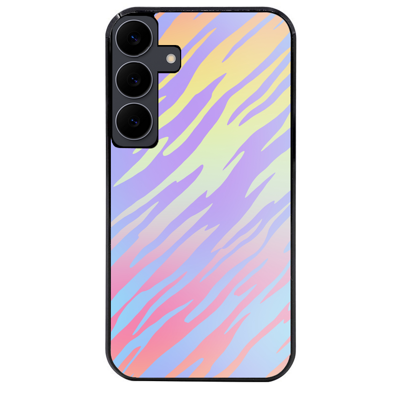 Coque noire taperso pour galaxy A06 A16 A26 A36 A56 avec motif zebre pastel protection antichoc personnalisée