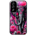 Coque noire taperso pour OnePlus Nord 5 avec motif elephant et fleurs protection antichoc personnalisée