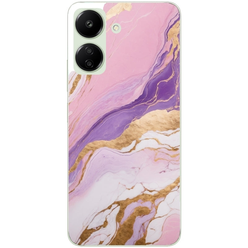 Coque taperso pour POCO C65 4G avec motif marbre violet protection antichoc personnalisée