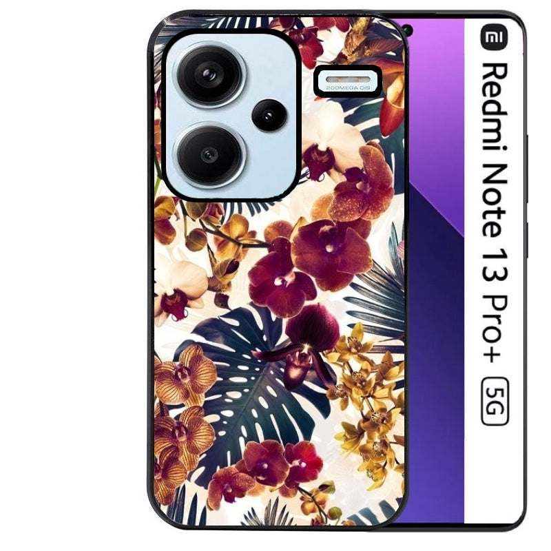 Coque noire taperso pour Redmi Note 13 PRO PLUS 5G avec motif jungle couleurs d'automne protection antichoc personnalisée