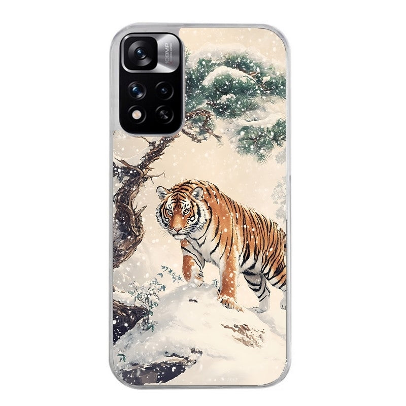 Coque taperso pour Redmi Note 11 4G PRO 5G 11S avec motif tigre bonzai protection antichoc personnalisée