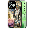 Coque noire pour Honor 600 LITE avec motif elephant et lotus protection antichoc personnalisée