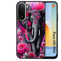 Coque pour POCO C81 PRO elephant et fleurs
